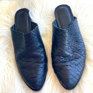 Size 6 Matisse Clover Black Leather Mules